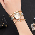 סט שעון קוורץ יוקרתי לנשים בעיצוב Vibrato Luxury Vibrato Fashion Watch Set for Women