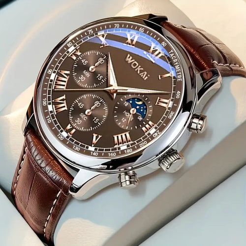 סט שעון קוורץ וחגורה לגברים Men's Quartz Watch and Belt Set