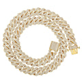 PY BLING Hip Hop Mens Full Iced Out 15mm 18K Golden/White Rose Golden Plated CZ Miami Cuban Link Chain Choker 18"-24" Necklace or 7.5"-8.5" Bracelet with Gift Box (18K18)