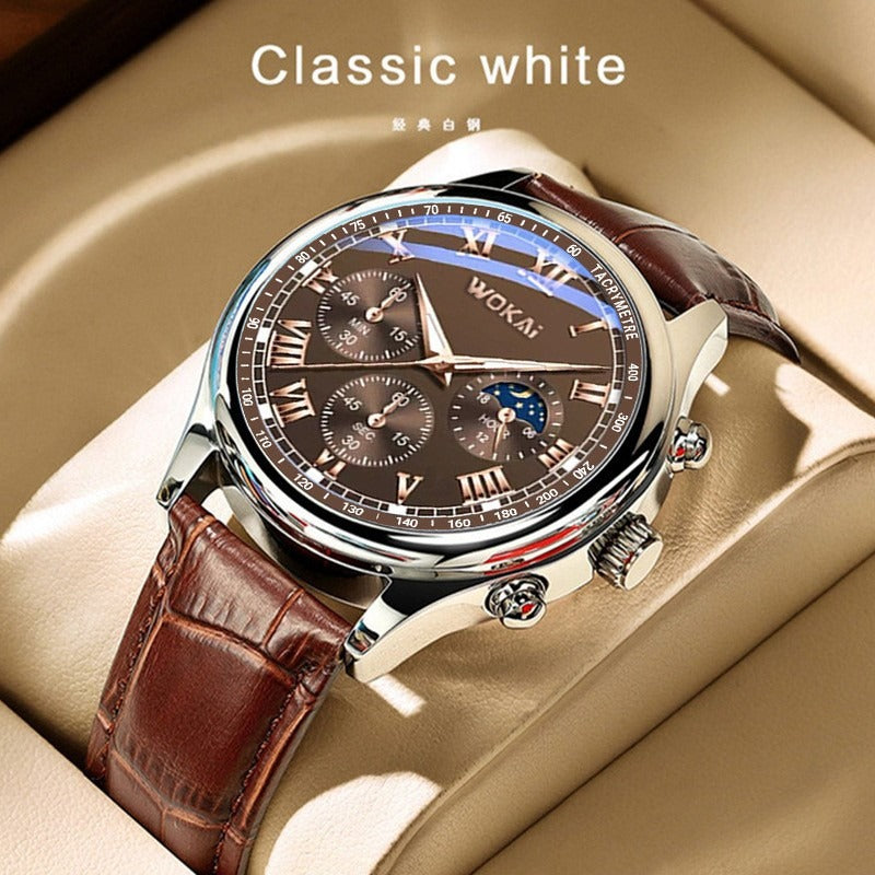 סט שעון קוורץ וחגורה לגברים Men's Quartz Watch and Belt Set