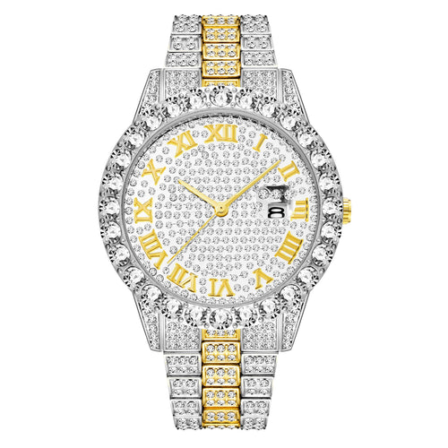 Luxury Waterproof Diamond Men's Watch & Bracelet
