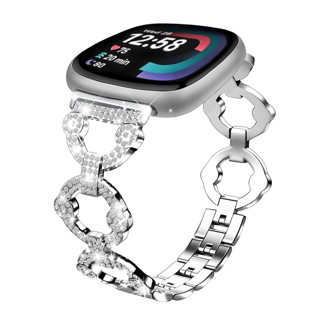 רצועת לולאות נוצצת HAYONLIY תואמת ל-Fitbit Versa HAYONLIY Bling Loop Band Compatible with Fitbit Versa
