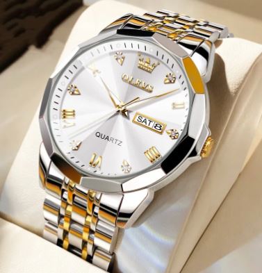 שעון יד קוורץ לגברים OLEVS עם תאריכון OLEVS Men's Quartz Watch with Calendar