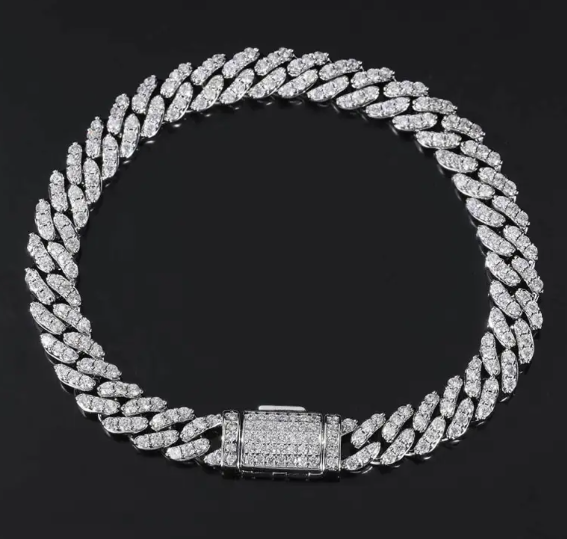 צמיד חוליות קובני חלק 8 מ"מ 8mm Cuban Flip Bracelet