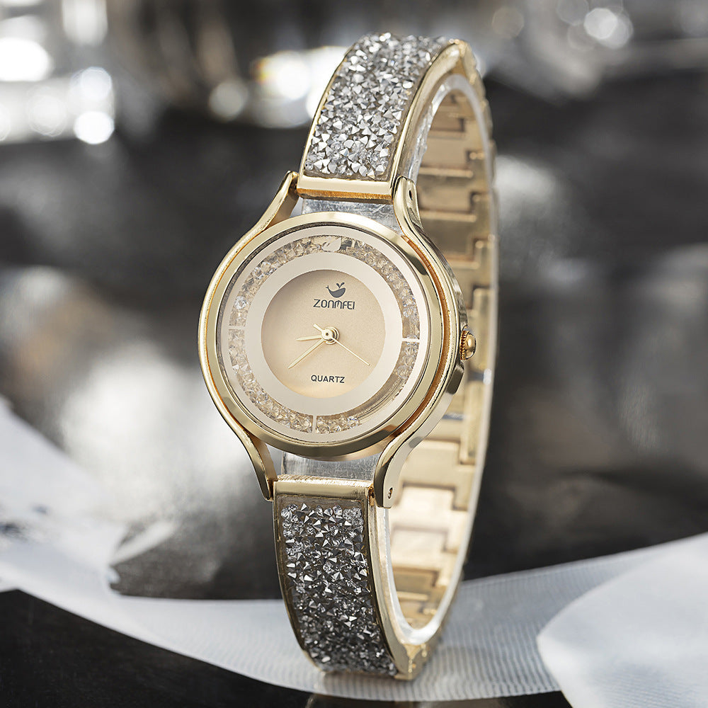 סט שעון קוורץ יוקרתי לנשים בעיצוב Vibrato Luxury Vibrato Fashion Watch Set for Women