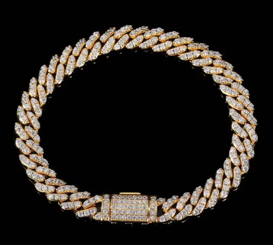 צמיד חוליות קובני חלק 8 מ"מ 8mm Cuban Flip Bracelet