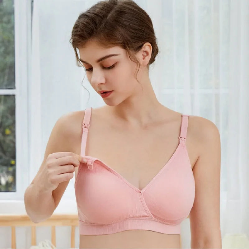 חזיית הנקה והריון BEAUFORME ללא תפרים – צווארון V, גב איקס וללא ברזלים حماله صدر للرضاعة والحمل BEAUFORME بدون خياطة – فتحة رقبة V، ظهر متقاطع وبدون أسلاك