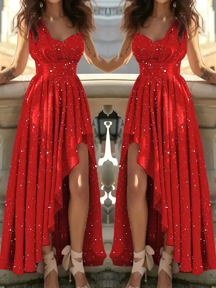 שמלת ערב וקוקטייל אדומה לנשים owner girl فستان سهرة وكوكتيل أحمر للنساء من owner girl