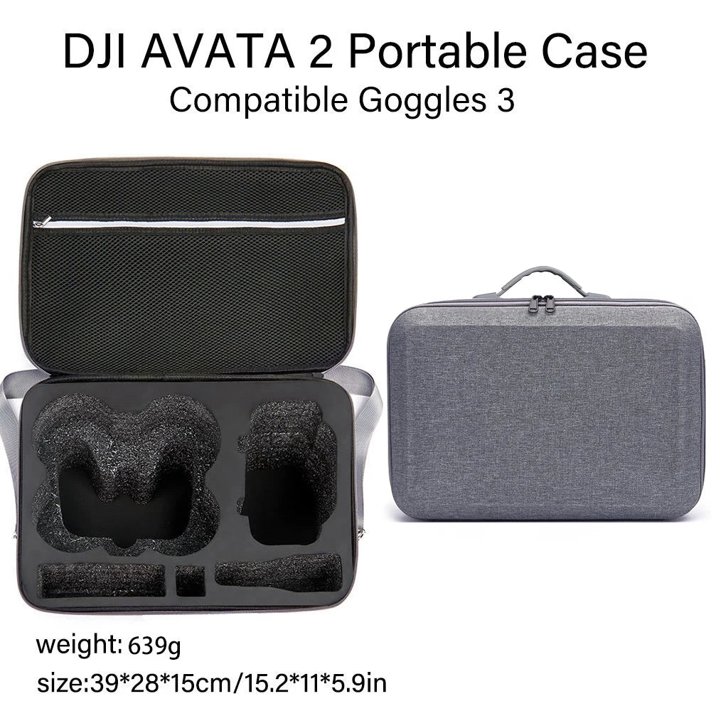 תיק נשיאה קשיח ונייד עבור DJI Avata 2 – תואם למשקפי Goggles 3 וערכת Fly Smart Combo מבית VYOPBC حقيبة حمل صلبة ومحمولة لـ DJI Avata 2 – متوافقة مع نظارات Goggles 3 وحزمة Fly Smart Combo من ماركة VYOPBC