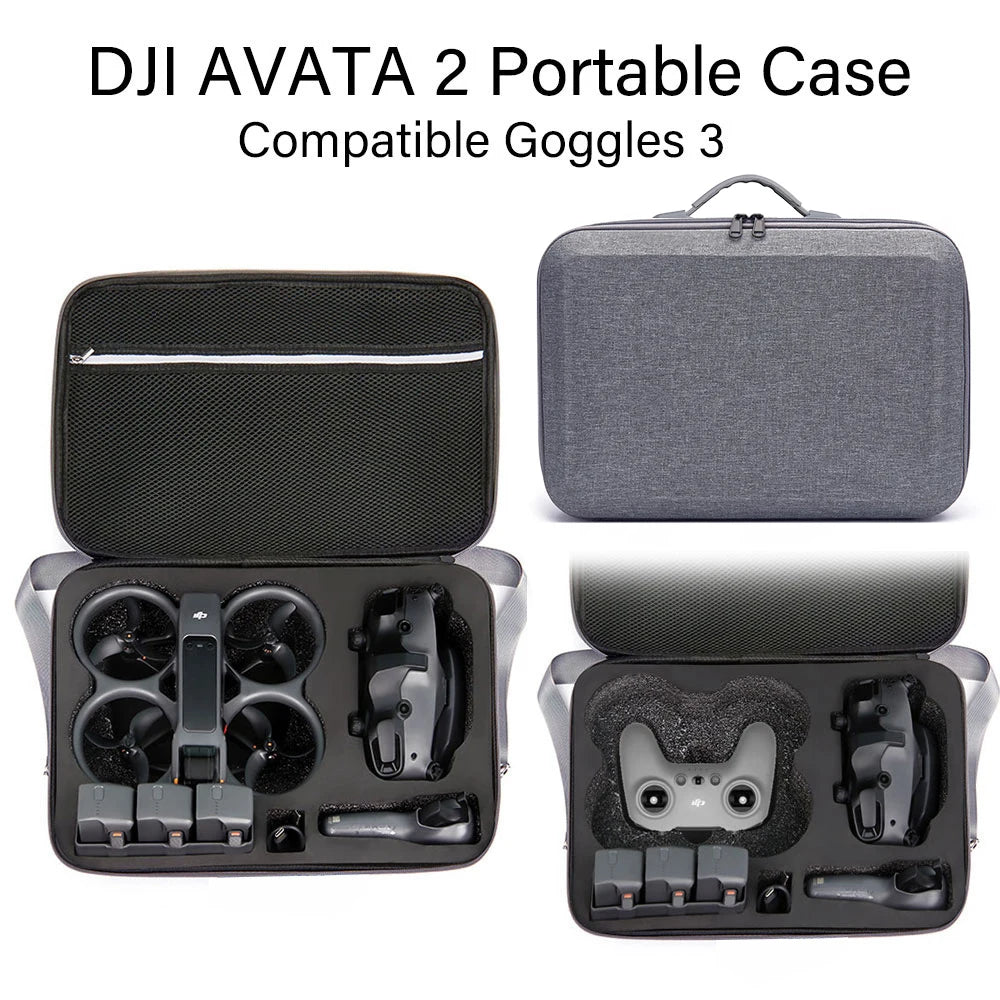 תיק נשיאה קשיח ונייד עבור DJI Avata 2 – תואם למשקפי Goggles 3 וערכת Fly Smart Combo מבית VYOPBC حقيبة حمل صلبة ومحمولة لـ DJI Avata 2 – متوافقة مع نظارات Goggles 3 وحزمة Fly Smart Combo من ماركة VYOPBC