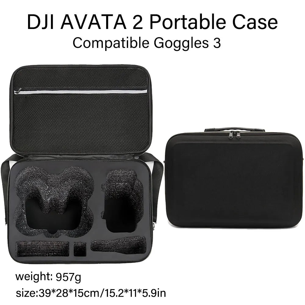 لعلبة محمولة لطائرة DJI Avata 2 متوافقة مع نظارات Goggles 3 Fly Smart Combo حقيبة تخزين FPV RC ذات سعة كبيرة للتصوير في الأماكن المفتوحة