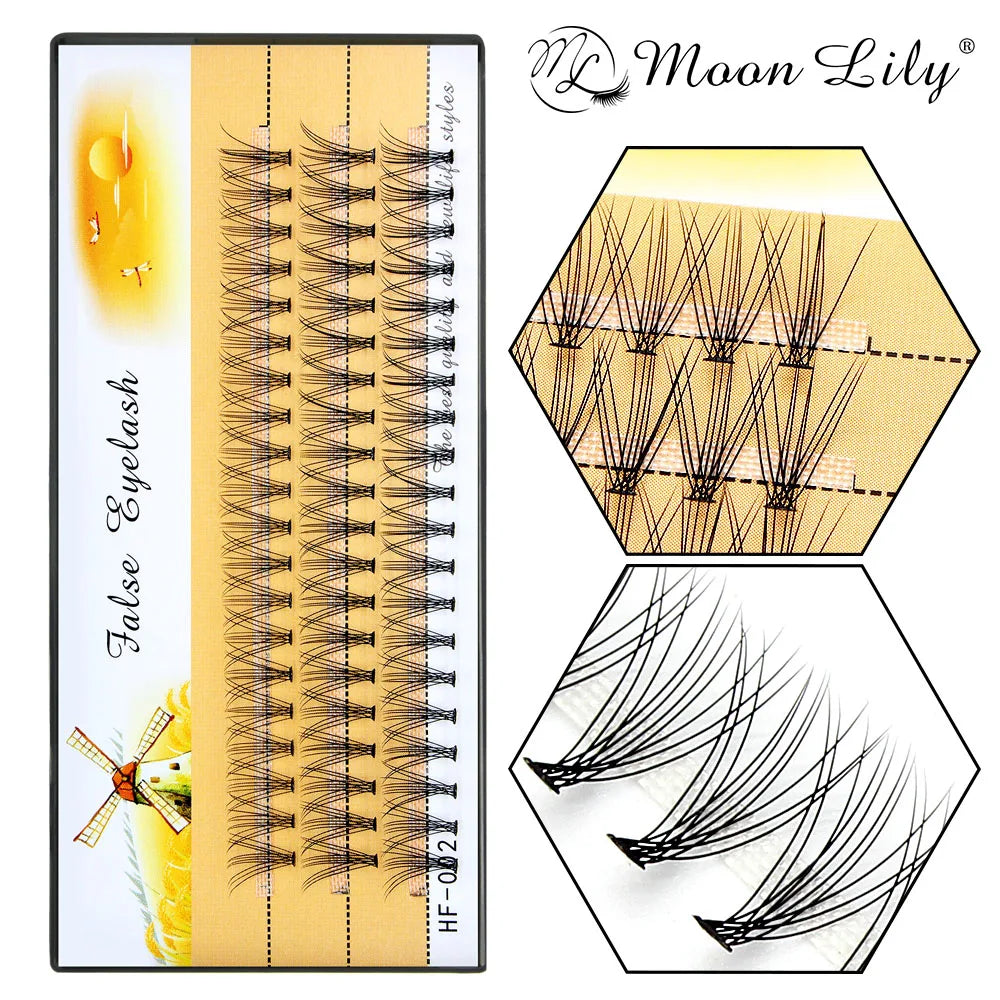 סט 60 יחידות ריסים מלאכותיים Moonlily להארכה עצמית – מראה טבעי וארוך طقم 60 قطعة رموش صناعية Moonlily للتركيب الذاتي – مظهر طبيعي وطويل