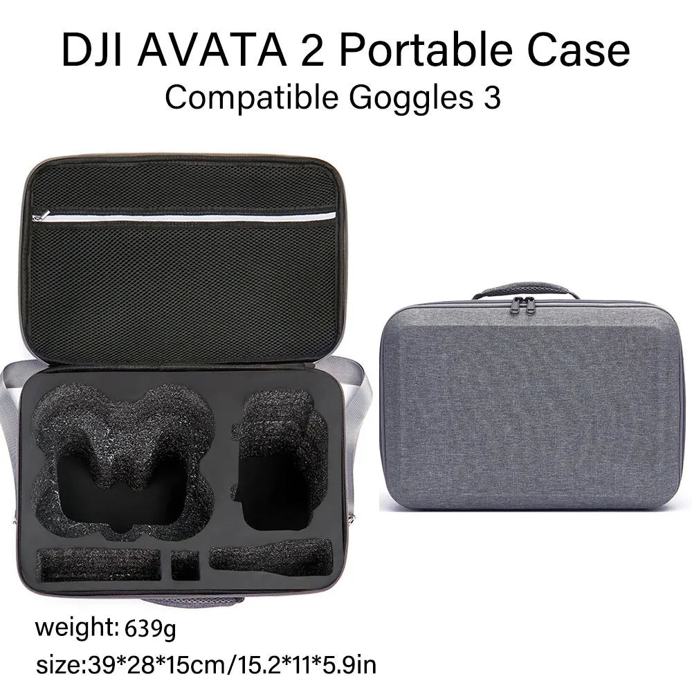 תיק נשיאה קשיח ונייד עבור DJI Avata 2 – תואם למשקפי Goggles 3 וערכת Fly Smart Combo מבית VYOPBC حقيبة حمل صلبة ومحمولة لـ DJI Avata 2 – متوافقة مع نظارات Goggles 3 وحزمة Fly Smart Combo من ماركة VYOPBC