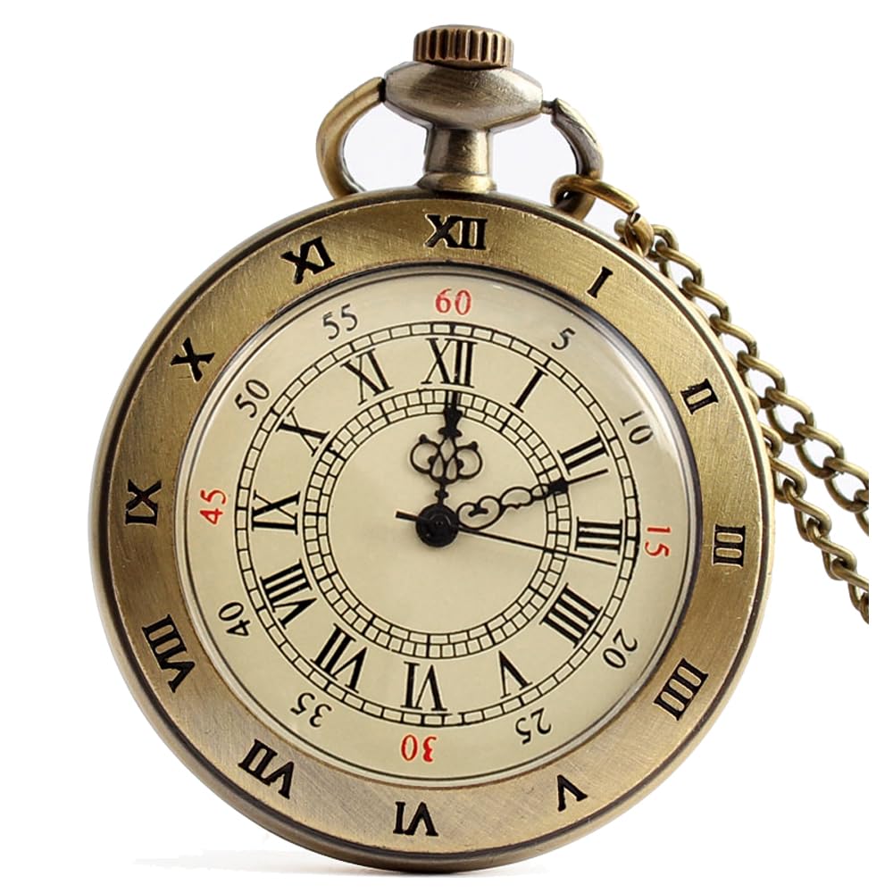 שעון כיס וינטג' לגברים עם שרשרת Men's Vintage Pocket Watch with Chain