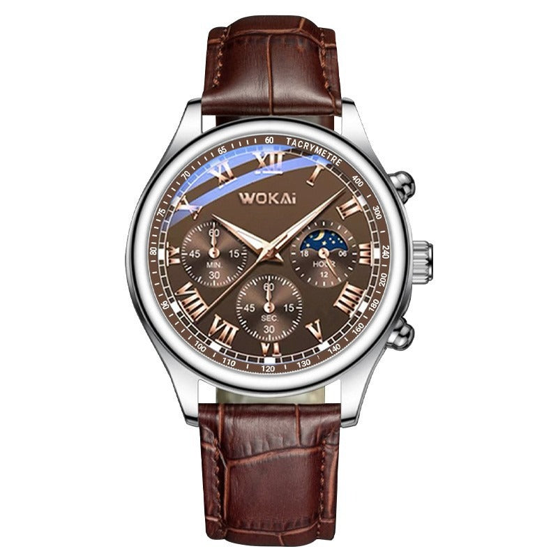 סט שעון קוורץ וחגורה לגברים Men's Quartz Watch and Belt Set